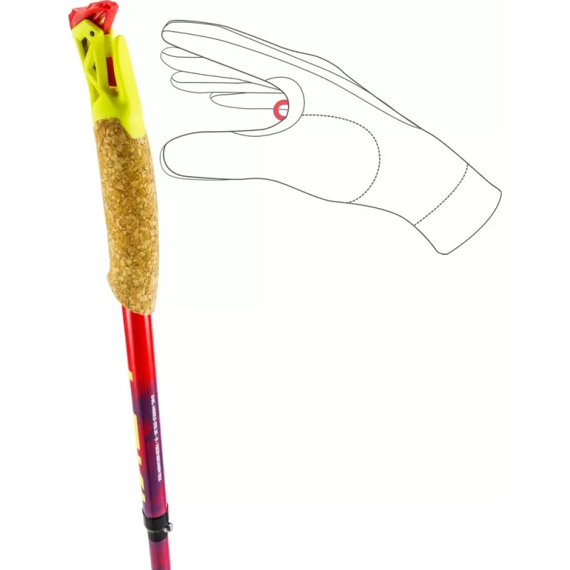 Trekkingo lazdos Leki TRL Ultratrail FX One 115 cm, raudonos