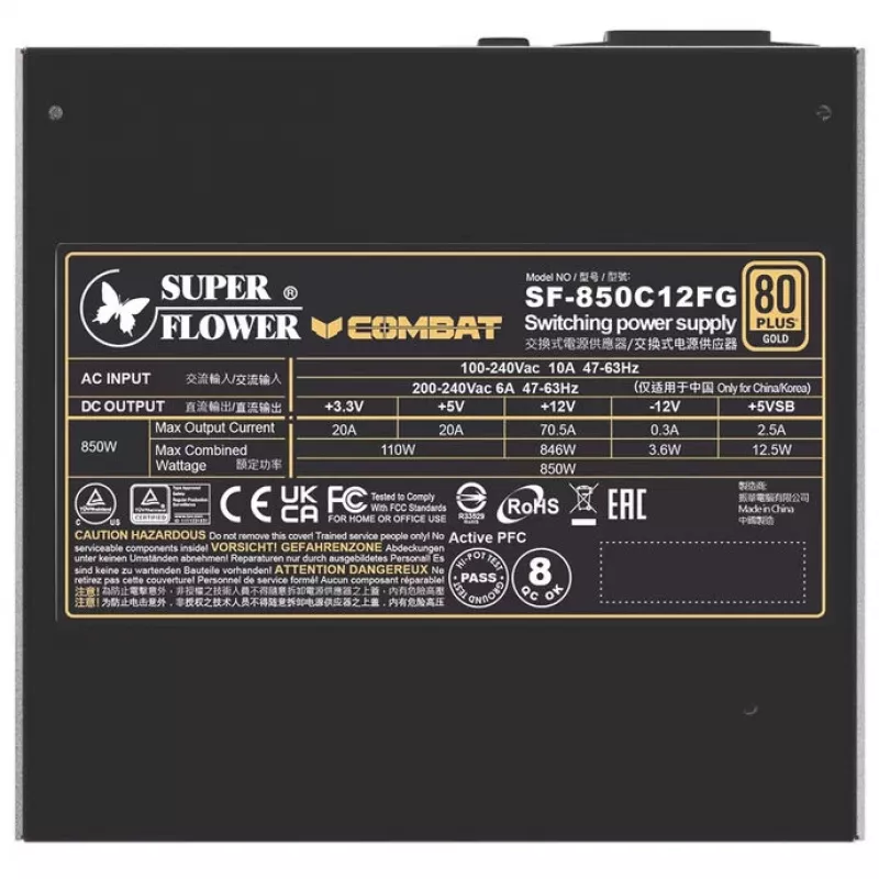 Maitinimo šaltinis Super Flower Combat FG 850 W, ATX 3.1, modulinis