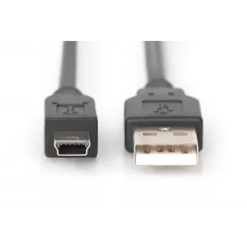 ASM AK-300108-018-S ASSMANN laidas USB 2.0 HighSpeed CanonTip USB A / miniUSB B (5 kontaktų) kištukas 1,8 m