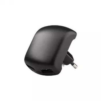 USB įkrovimo adapteris 230V į 2x USB (2A) – kelioninis įkroviklis (juodas, gumuotas paviršius)