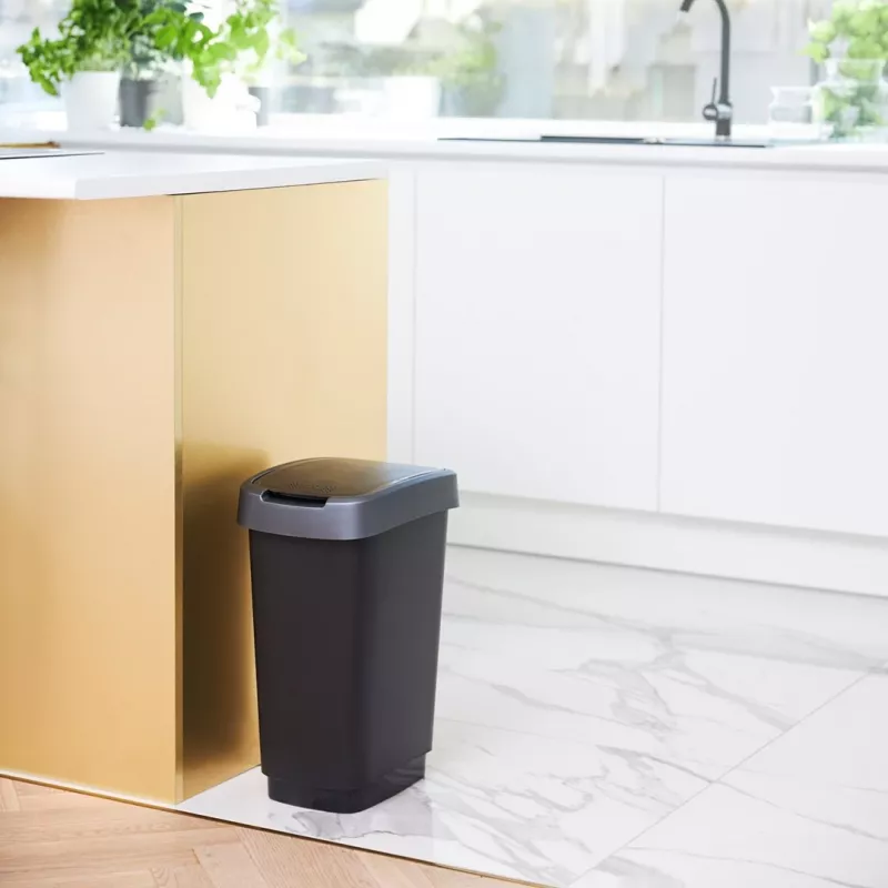 Rotho Twist 25 L stačiakampis polipropileninis sandėliavimo konteineris — 25 L, 476×333×252 mm, juodas
