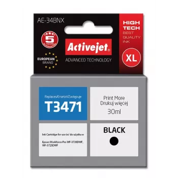 Rašalas Activejet AE-34BNX, juodas, 30 ml (atitinka Epson 34XL T3471) Supreme serija