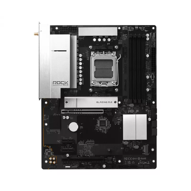 ASRock B850 Rock WiFi 7 pagrindinė plokštė, AMD Socket AM5, ATX, DDR5, Wi-Fi 7
