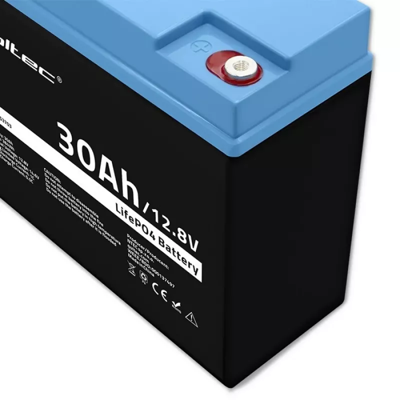 Įkraunama LiFePO4 baterija QOLTEC 12.8V 30Ah 384Wh su BMS