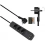 helos ADVANCED 5 lizdų ilgintuvas su USB įkrovikliu, juodas, 1,5 m laidas