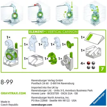 Ravensburger GraviTrax Element Vertikalus Kanonas – Trasos Priedas (27465) Marmurinių Takelių Sistemai