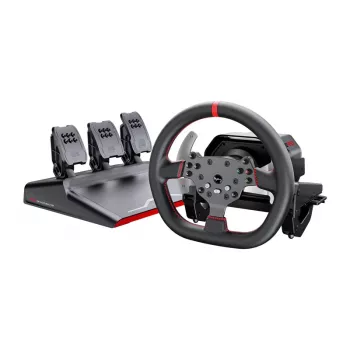 Vairo ir pedalų rinkinys PXN V10 Pro, skirtas PC, PS4, Xbox One, Xbox Series X|S – su jėgos grįžtamuoju ryšiu, USB jungtis