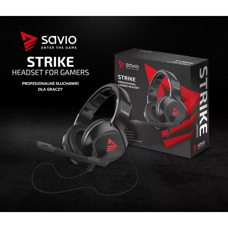 SAVIO Headphones Strike – Žaidimų ausinės su mikrofonu