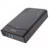 Išorinis dėklas HDD/SSD Unitek Y-3035 — 2,5/3,5 colio SATA, USB 3.2 Gen 1 (USB Type-B), 6 Gbit/s, juodas, su maitinimo adapteriu