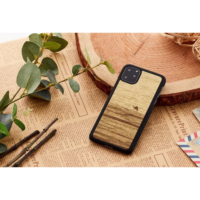 Dėklas iš medžio ir polikarbonato iPhone 11 Pro — terra black, man and wood