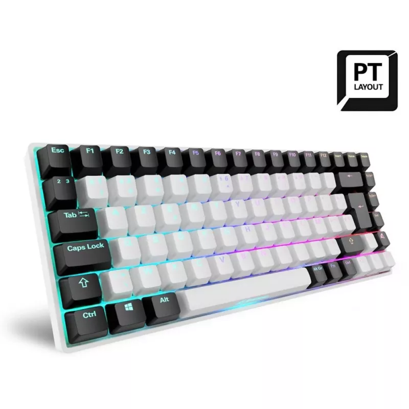 Žaidimų klaviatūra Sharkoon SKILLER SGK50 S3 mechaninė USB QWERTY portugališka balta