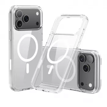 Nevox StyleShell SHOCKFlex dėklas iPhone 17 Pro Max, skaidrus, su MagSafe