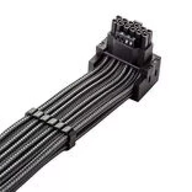 CableMod C-Series Pro jungiamasis kabelis variantas A 90 mm 16 kaiščių į 2×8 kaiščių PCIe anglies