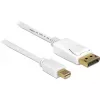 DeLOCK DisplayPort kabelis - Mini DisplayPort (kištukas) - DisplayPort (kištukas) - 3,0 m - Baltas (83483)