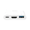 LogiLink 0,14 m 2xUSB-C HDMI USB A baltas adapteris