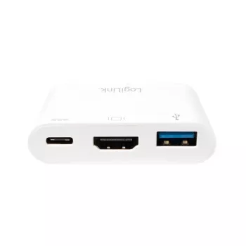LogiLink 0,14 m 2xUSB-C HDMI USB A baltas adapteris