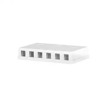 EFB-Elektronik Keystone jungiamoji dėžutė, 6 prievadai, paviršinis montavimas, gryna balta, be modulių