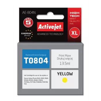Activejet AE-804N rašalas, pakaitalas Epson T0804, Supreme, 13,5 ml, geltonas
