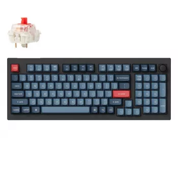 Keychron V5 Max belaidė klaviatūra RF Universal Wireless Bluetooth Juoda Pilka 96% mechaninė