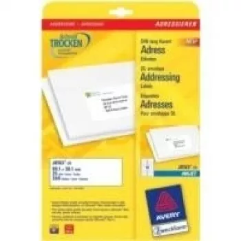 Avery adresų etiketės - Baltos - 99,1 x 38,1 mm - 350 vnt. (25 lapų x 14) (J8163-25)