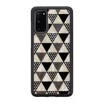 Apsauginis dėklas iKins Samsung Galaxy S20 – piramidės tekstūra, juodas