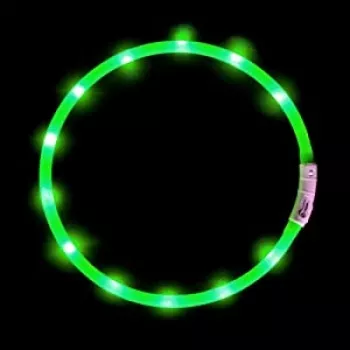 LED antkaklis Anicoll Green šunims ir katėms įkraunamas modelis