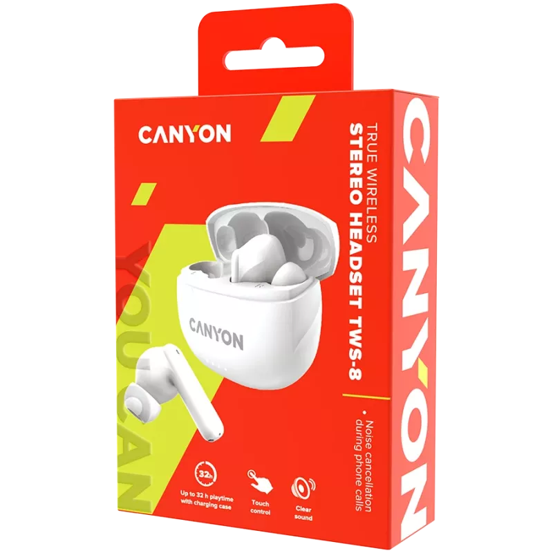 Canyon CNS-TWS8W Baltos belaidės ausinės