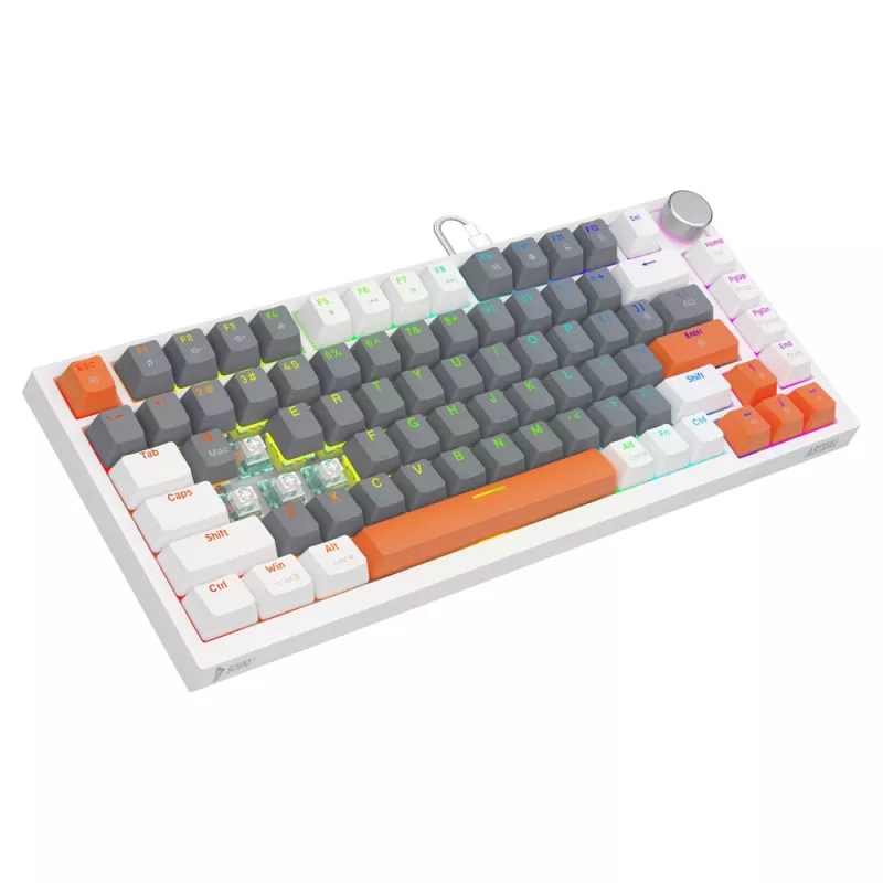 Gaming klaviatūra Savio ASTRAL WHITE JADE 3 COLOURS USB QWERTY US International