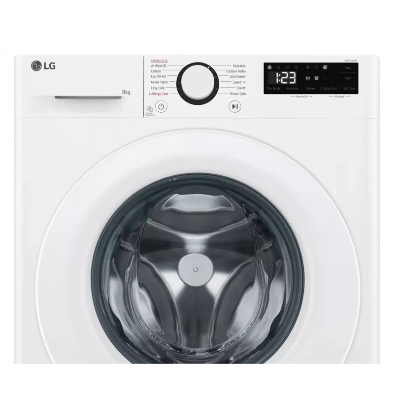 LG F2WR508SWW Skalbimo mašina, priekinis pakrovimas, 8 kg, 1200 aps./min., garo funkcija