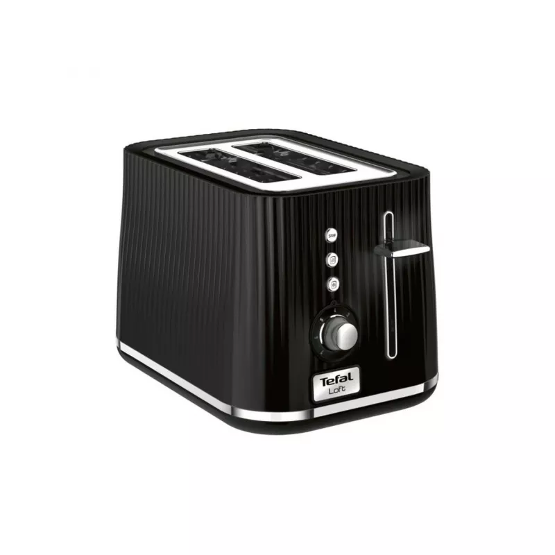 Skrudintuvas Tefal Loft 2S TT761838 — 2 griežinėliams, 7 skrudinimo lygiai, atšildymas/pašildymas, išimamas trupinių padėklas, juodas