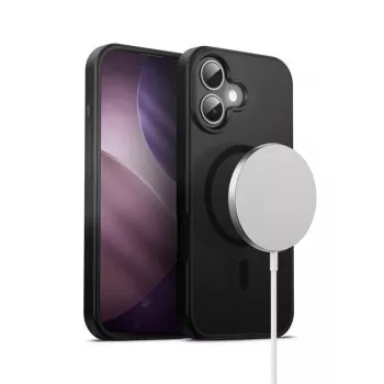 Crong Hybrid Frost MAG dėklas iPhone 17 matinė juoda