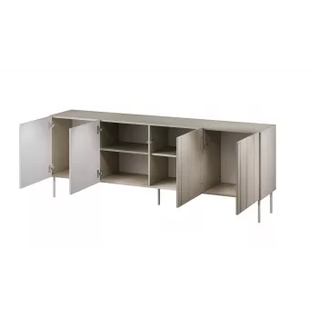 Komoda Cama Meble ISLA 2000x400x750 mm, kašmyro matinis, medžio drožlių plokštės rėmas