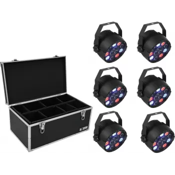 LED PAR šviestuvų rinkinys EUROLITE 20000626, 6×36W RGB, sceniniai prožektoriai