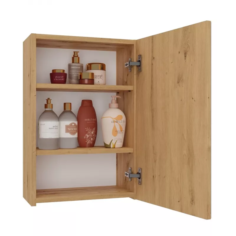 Prietaisinė spintelė voniai POLA 1DL ARTISAN, ąžuolo spalvos, pakabinama, 400×220×600 mm, 3 lentynos