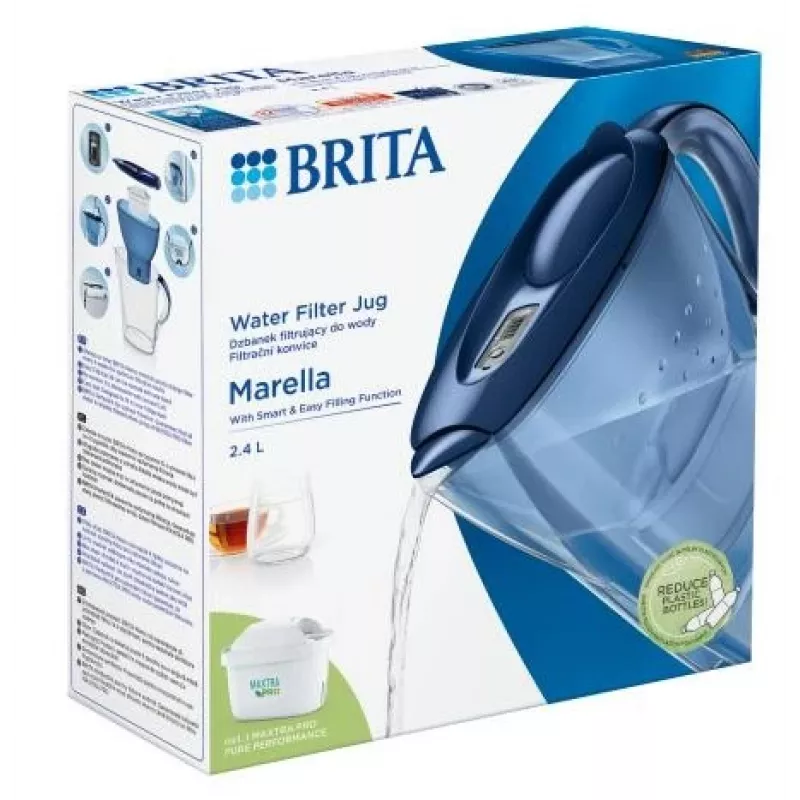 BRITA Marella vandens filtro ąsotis 2,4 l, mėlynas, su MAXTRA PRO keičiama kasetė