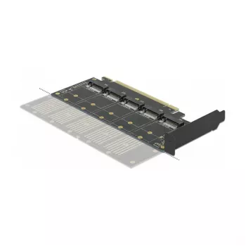 DeLOCK PCI Express x16 kortelė su 5 vidiniais M.2 Key B / SATA lizdais