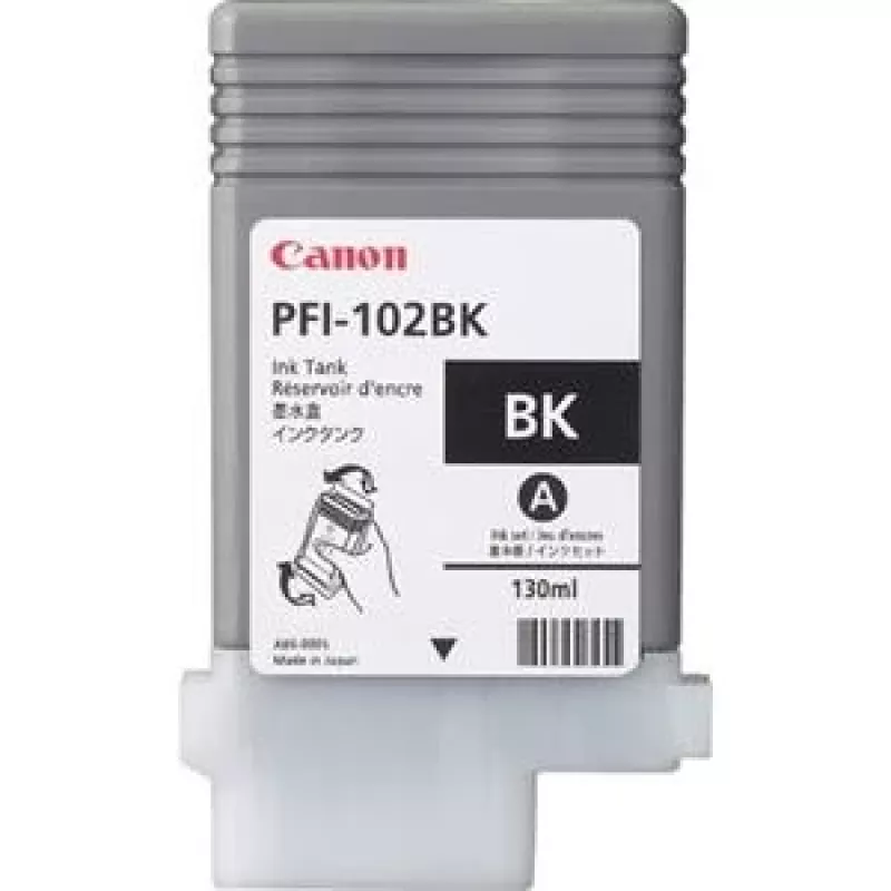 Kasetė su rašalu Canon PFI-102BK juoda 130 ml, skirta imagePROGRAF spausdintuvams