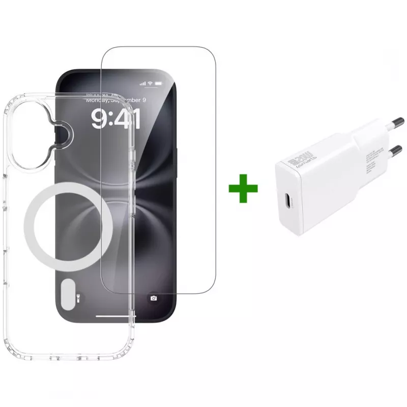 4smarts Dėklas iPhone 17 Skaidrus Baltu Rėmeliu
