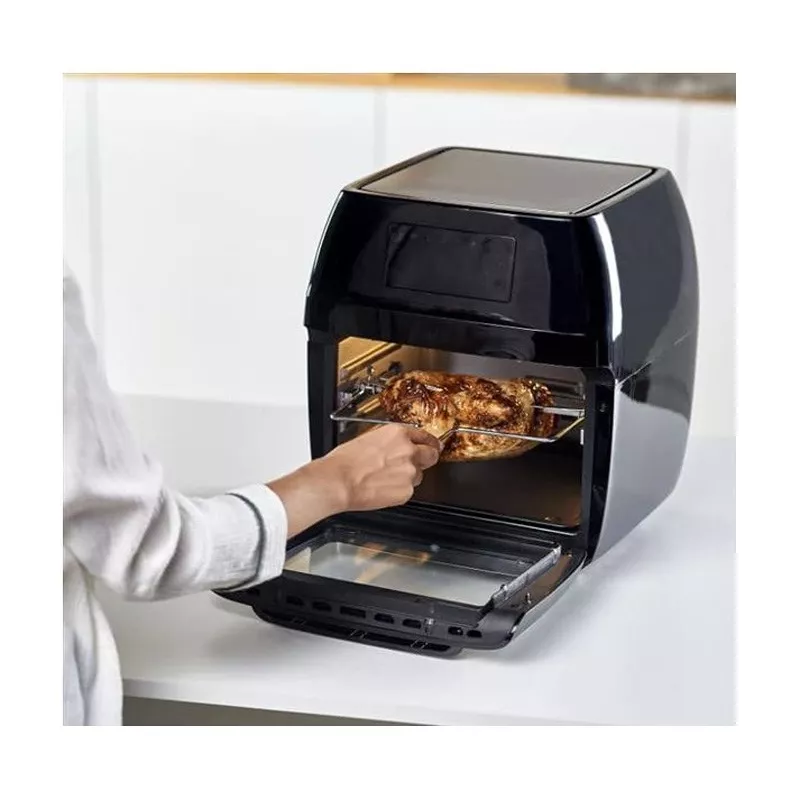 Karšto oro gruzdintuvė Black & Decker BXAFO1200E — 12 L, 1700 W, jutiklinis valdymas, 40–200 °C, rotiseris, kepimas ir gruzdinimas
