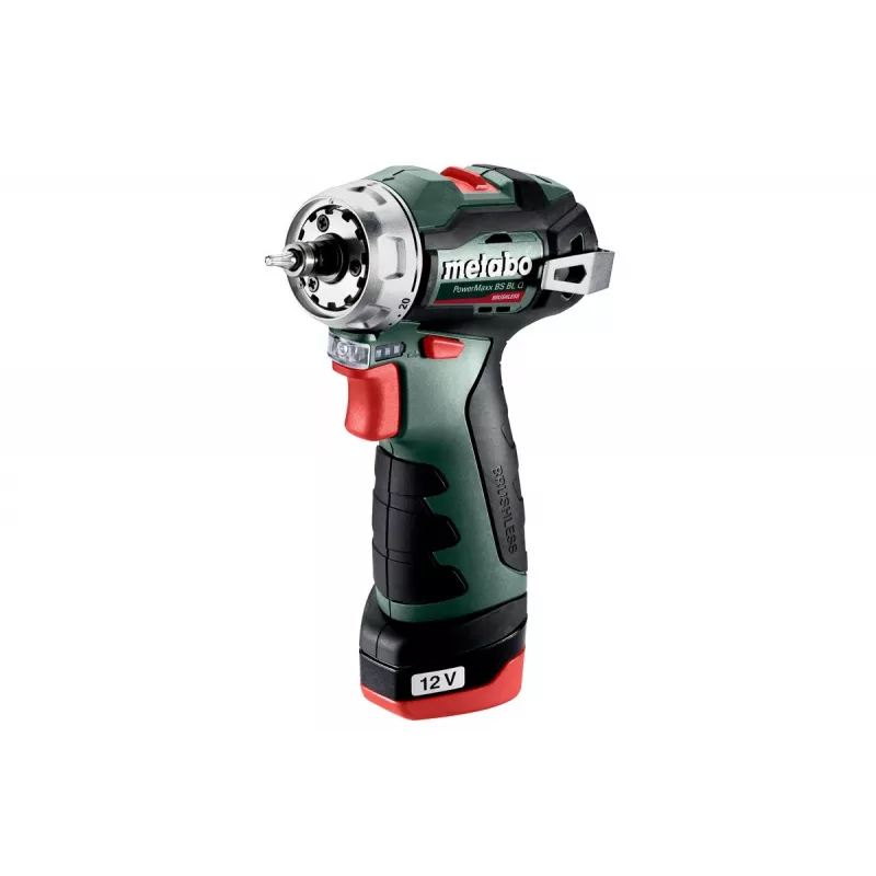 Metabo PowerMaxx BS BL Q 601749500 akumuliatorinis gręžtuvas-suktuvas, 12V, 38 Nm, 2x 2,0 Ah