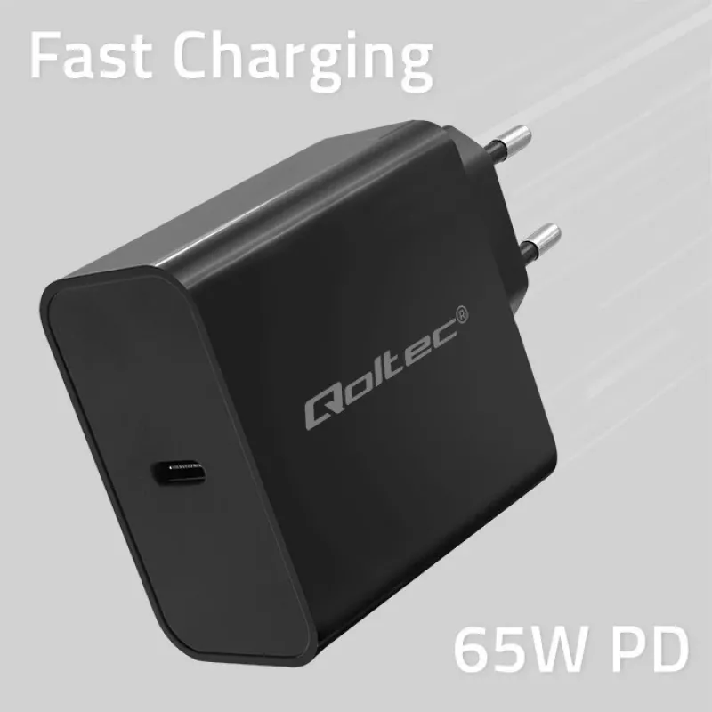 QOLTEC Super Quick PD 65W USB‑C greitasis įkroviklis, 1x USB‑C, 65 W