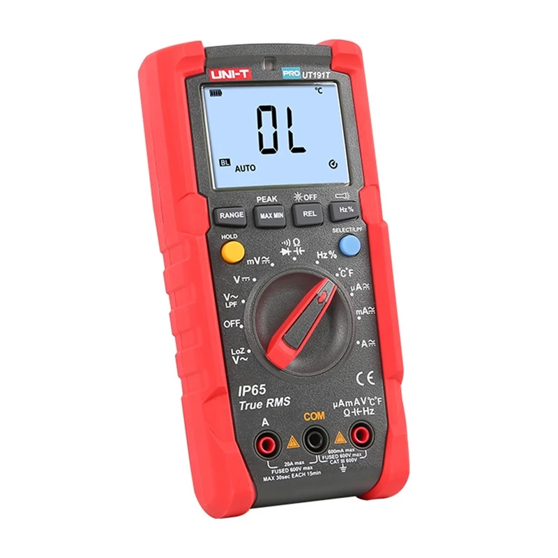 Skaitmeninis multimetras UNI-T UT191T True RMS, iki 1000V ir 10A