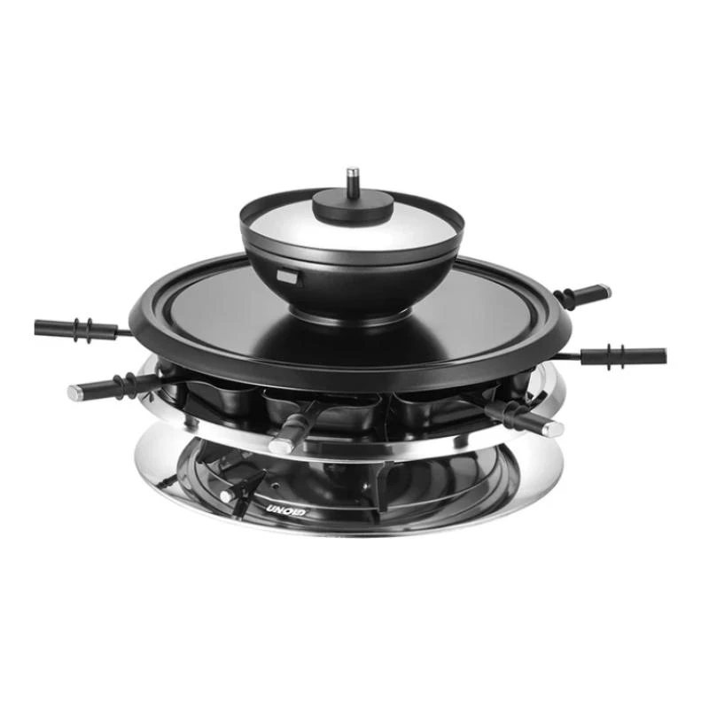 Unold 48726 raclette grilis 8 asmenims 1300 W Juodas, Nerūdijantis plienas