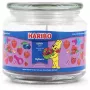 Kvepianti vaško žvakė Haribo A2168 apvali gervuogių-aviečių-braškių, rožinė, 100 mm × 100 mm, 300 g, stiklinėje