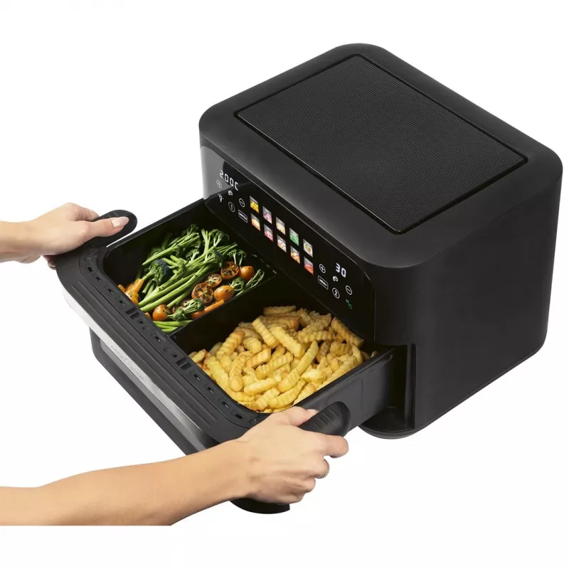 Kaitvėjo gruzdintuvė ProfiCook PC-FR 1313 H — 10 l, 2400 W, 10 programų, liečiamasis valdymas, nerūdijantis plienas/juoda
