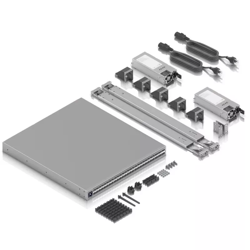 Ubiquiti ECS-AGGREGATION Įmonės Campus Agregacijos 1.8 Tbps didelio tankio 100G/25G 3 sluoksnio Etherlighting agregacijos jungiklis