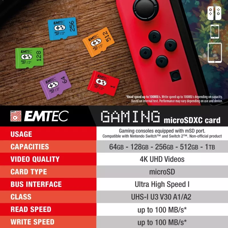 Atminties kortelė Emtec 128GB MicroSDXC UHS-I ECMSDM128GXCU3G