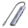 USB-C centrinis įrenginys Unitek H1124AGY01 su 100W PD, HDMI 2.0, 2x USB‑A, 2x USB‑C, SD/microSD skaitytuvu – aliuminis