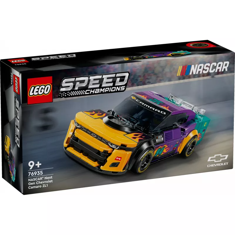 Konstruktorius LEGO Speed Champions 76935 NASCAR Next Gen Chevrolet Camaro ZL1, 328 dalių, 1 minifigūrėlė, nuo 9 metų