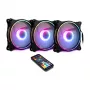 INTER-TECH Argus RGB-Fan Set RS-08 trijų 120 mm RGB korpuso ventiliatorių rinkinys, juodai baltas